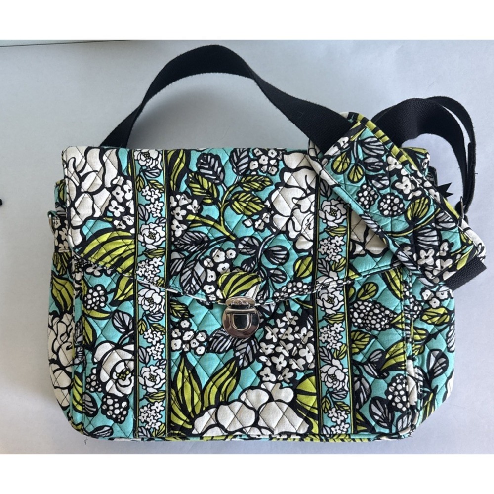 Vera Bradley Messenger Crossbody Laptop Bag Briefcase Retired Island Bloom